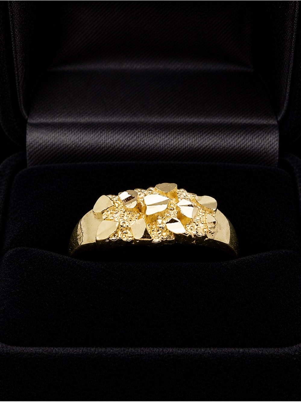 10K solid gold handmade women’s gold nugget ring